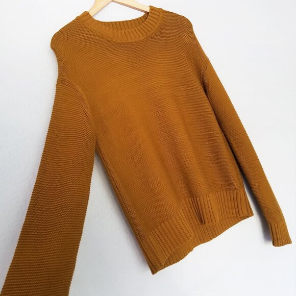 Everlane The Link-Stitch Crewneck Sweater XS Brass Brown 100% Cotton Jumper Top - Picture 13 of 15